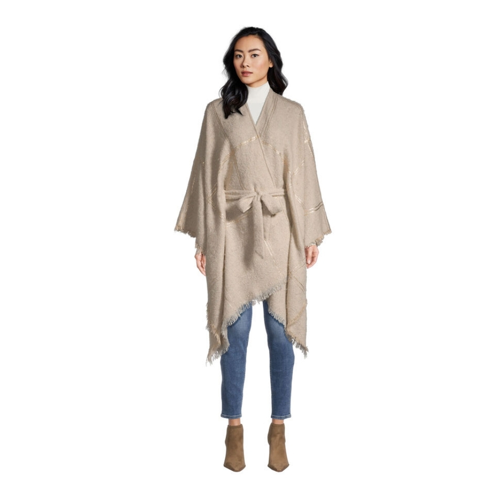 World Market Gray and Taupe Champagne Lurex Tie Wrap